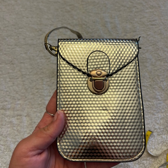 Gold Shimmer Crossbody Phone Bag - Picture 2 of 8